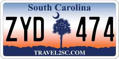 SC license plate ZYD474