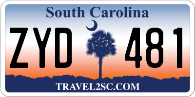 SC license plate ZYD481