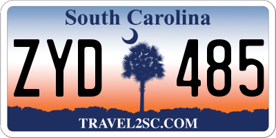 SC license plate ZYD485