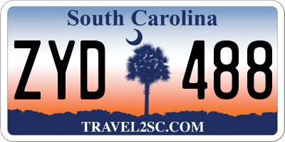 SC license plate ZYD488