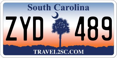 SC license plate ZYD489