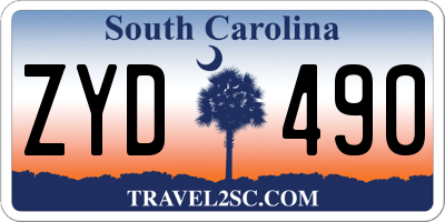 SC license plate ZYD490