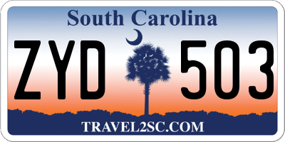 SC license plate ZYD503