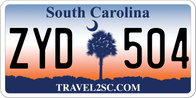 SC license plate ZYD504