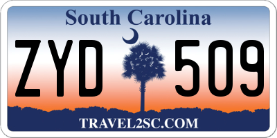 SC license plate ZYD509