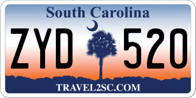 SC license plate ZYD520