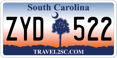 SC license plate ZYD522