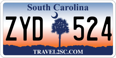 SC license plate ZYD524