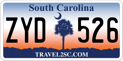 SC license plate ZYD526
