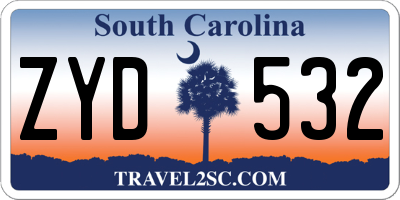 SC license plate ZYD532