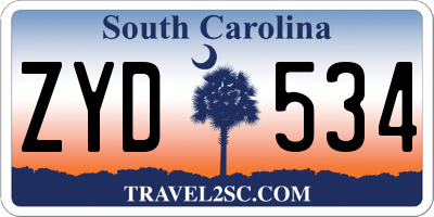 SC license plate ZYD534