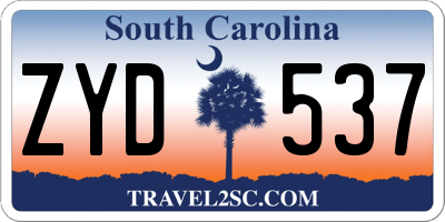 SC license plate ZYD537