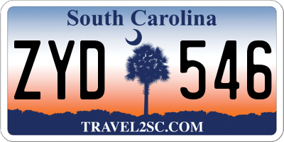 SC license plate ZYD546