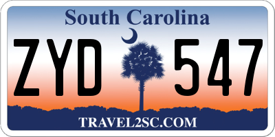 SC license plate ZYD547