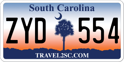 SC license plate ZYD554