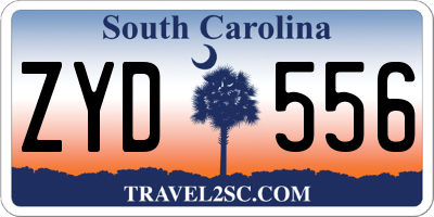 SC license plate ZYD556