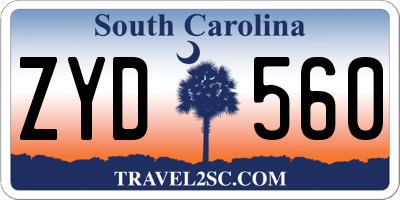 SC license plate ZYD560