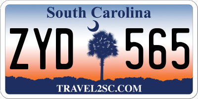 SC license plate ZYD565