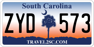 SC license plate ZYD573