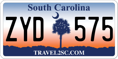 SC license plate ZYD575