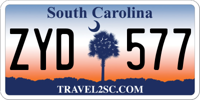 SC license plate ZYD577