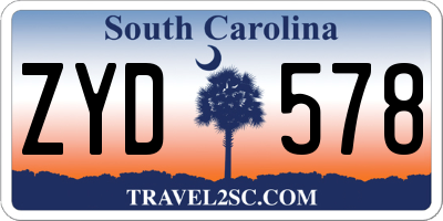 SC license plate ZYD578