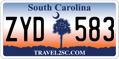 SC license plate ZYD583