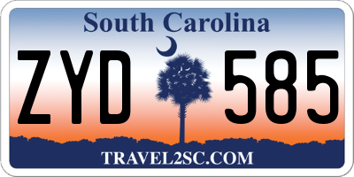 SC license plate ZYD585