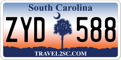 SC license plate ZYD588