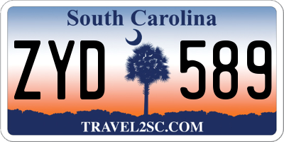 SC license plate ZYD589