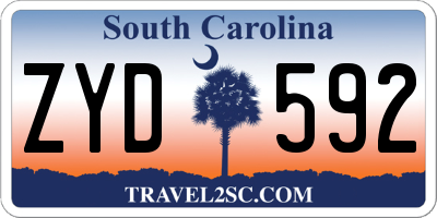 SC license plate ZYD592