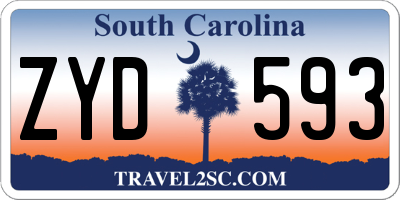 SC license plate ZYD593