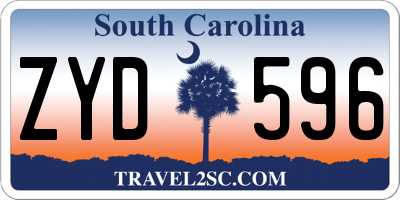 SC license plate ZYD596