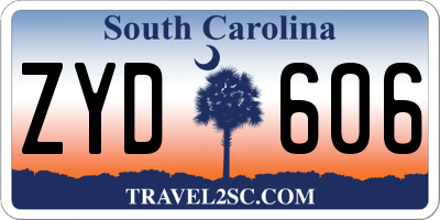 SC license plate ZYD606