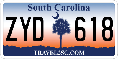 SC license plate ZYD618