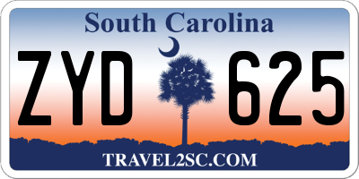 SC license plate ZYD625