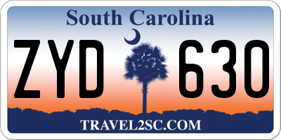 SC license plate ZYD630