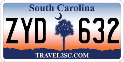 SC license plate ZYD632