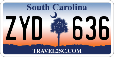 SC license plate ZYD636