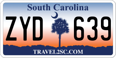 SC license plate ZYD639