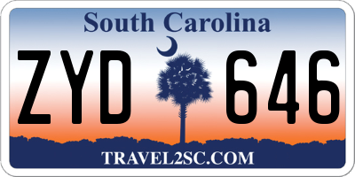 SC license plate ZYD646