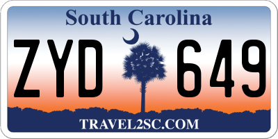 SC license plate ZYD649
