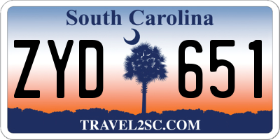 SC license plate ZYD651