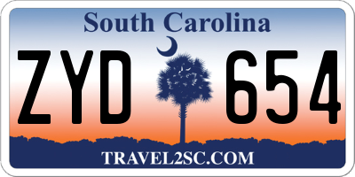 SC license plate ZYD654