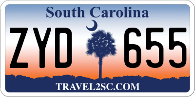 SC license plate ZYD655