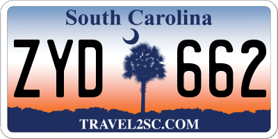 SC license plate ZYD662