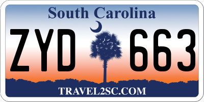 SC license plate ZYD663