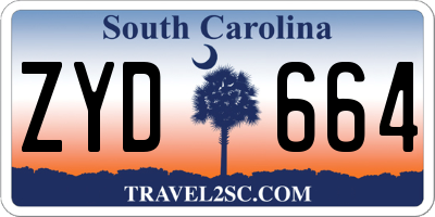 SC license plate ZYD664