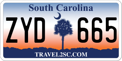 SC license plate ZYD665