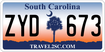 SC license plate ZYD673